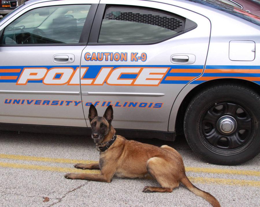 Nala, the EOD K-9 for University Police, was put to rest last month after suffering from a genetic nerve disease. Nala used to sweep areas before school events to make sure the area was free from any explosives.