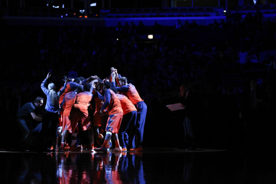 The Illini mens basketball team is introduced before the game against Oregon at United Center in Chicago on Saturday. The Illini have plenty of issues to address if they want to compete in Big Ten play, but the remaining nonconference matchups dont offer much chance for a resume-building win. 