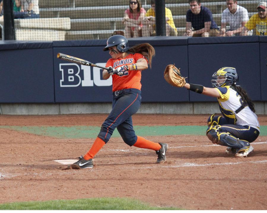 Illinois Ruby Rivera in action against Michigan last season. Rivera was arrested Monday in connection to the vandalization of the Illini Chabad menorah.