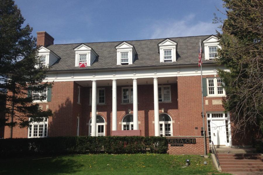A Confederate flag hung in the window of the Delta Chi fraternity on First Street last May.