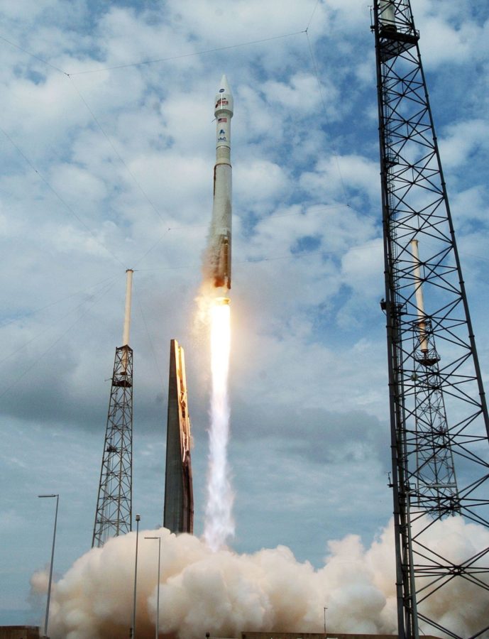 An AtlasV rocket, carrying the Maven spacecraft, blasts off at Cape Canaveral Air Force Station, Florida, on Nov. 18, 2013. Maven is on a 10-month journey will directly assess the atmosphere of the planet Mars.