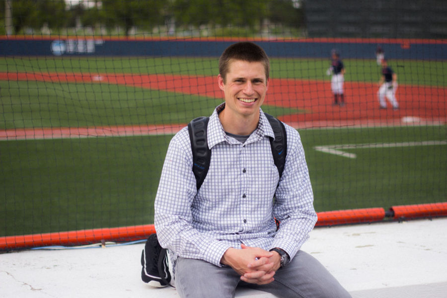 Former Illinois baseball player Josh Parr, senior in LAS, says goodbye to his baseball days at Illinois Field on Tuesday, as he finishes up his study at the University.
