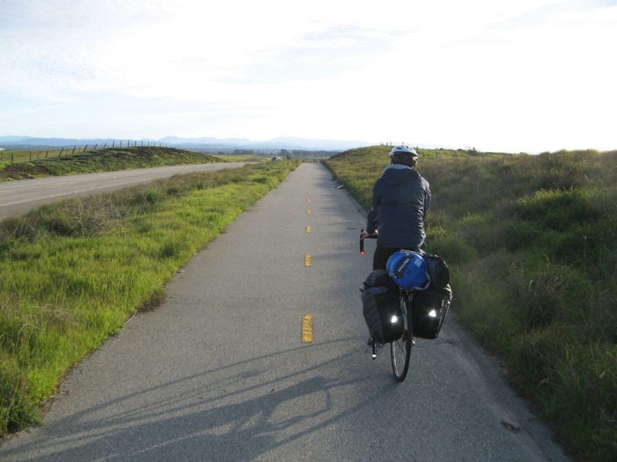 Ryne Leuzinger on the first day of the bike expedition on Dec. 27, 2014, in Salinas, California.