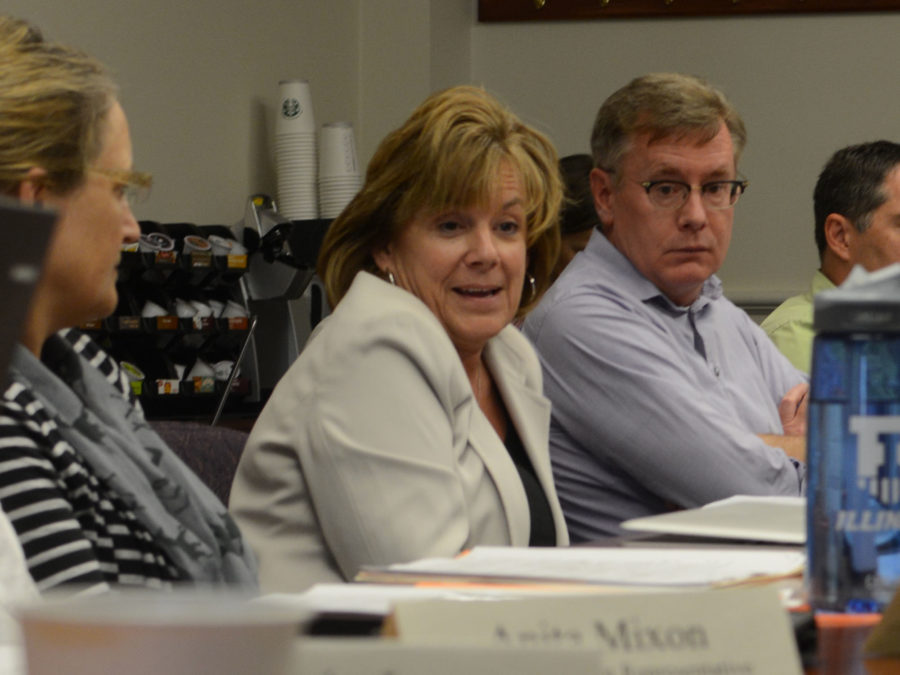 Barbara Wilson, acting chancellor, discusses the future of the University at an SEC meeting Monday.