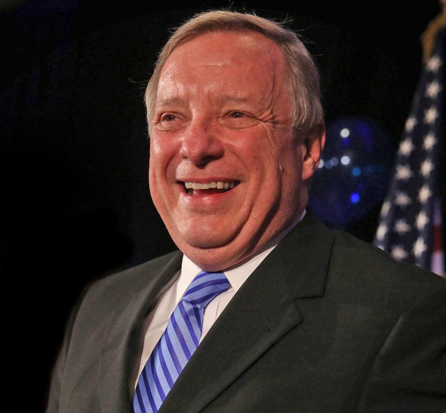 E. Jason Wambsgans tribune news serviceU.S. Sen. Dick Durbin celebrates his defeat of Republican challenger Jim Oberweis at his election night party at the Westin River North in Chicago on Tuesday, Nov. 4, 2014. 