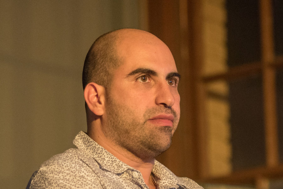 Steven Salaita discusses his new book Uncivil Rites: Palestine and the Limits of Academic Freedom at Independent Media Center in Urbana on Tuesday.