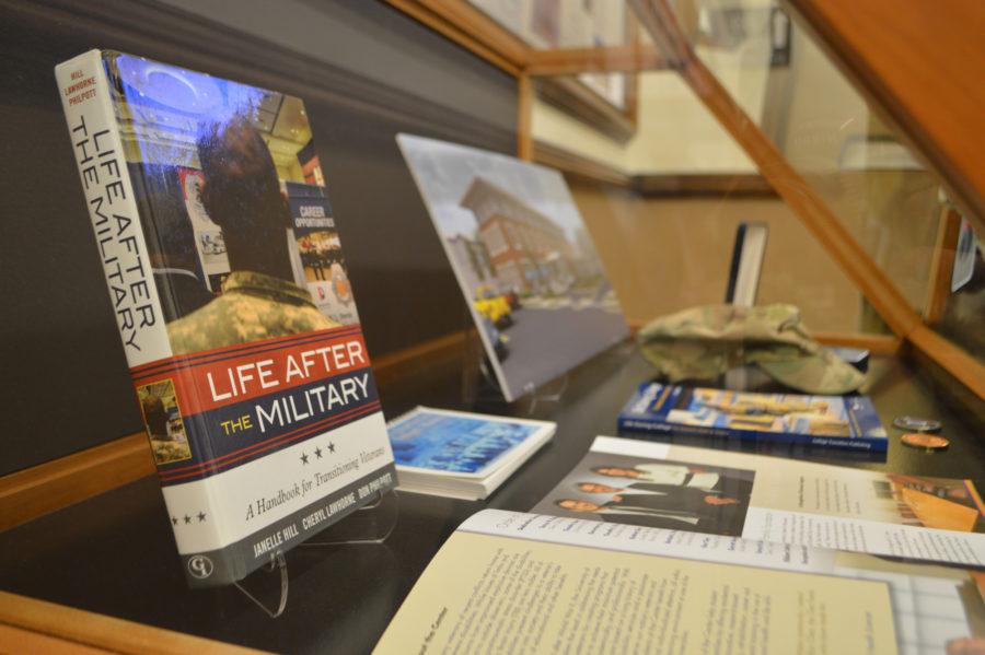 In honor of Veterans Day, a display called A Continuum of Pioneering Service: A History of Military Support at the University of Illinois was shown at the Main Library on Nov. 10, 2015.