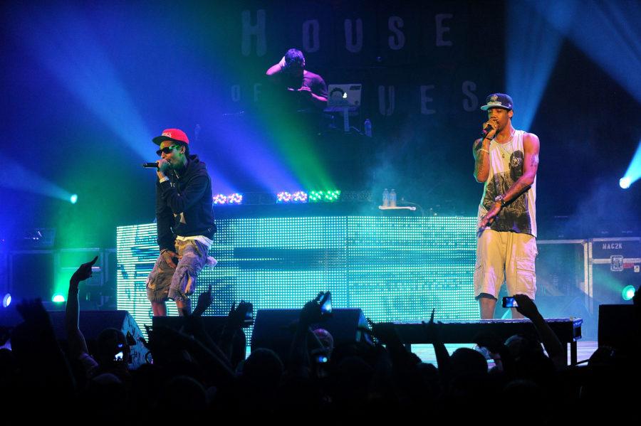 Wiz+Khalifa%2C+left%2C+and+Chevy+Woods+perform+during+a+show+for+Khalifas+Rolling+Papers+tour+at+the+House+of+Blues+in+Myrtle+Beach%2C+S.C.%2C+in+July+2011.+%28Jason+Moore%2FZuma+Press%2FTNS%29