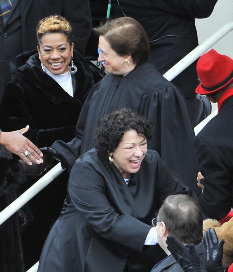 Supreme+Court+Justices+Elena+Kagan+%28top%29+and+Sonia+Sotomayor+%28bottom%29+greets+fellow+guests+during+the+presidential+inauguration+on+the+West+Front+of+the+U.S.+Capitol+January+21%2C+2013+in+Washington%2C+DC.++Barack+Obama+was+re-elected+for+a+second+term+as+President+of+the+United+States.+%28Mark+Gail%2FMCT%29