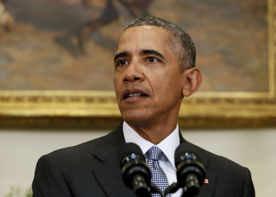 U.S. President Barack Obama delivers a statement on a plan to close Guantanamo Bay in the Roosevelt Room of the White House on Tuesday, Feb. 23, 2016.