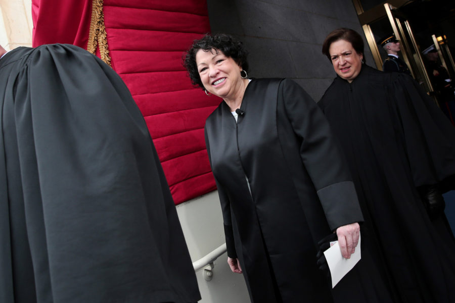 Supreme Court Justice Sonia Sotomayor arrives for the presidential inauguration on the West Front of the U.S. Capitol January 21, 2013 in Washington, DC.  Barack Obama was re-elected for a second term as President of the United States. (Win McNamee/Getty Images/MCT)