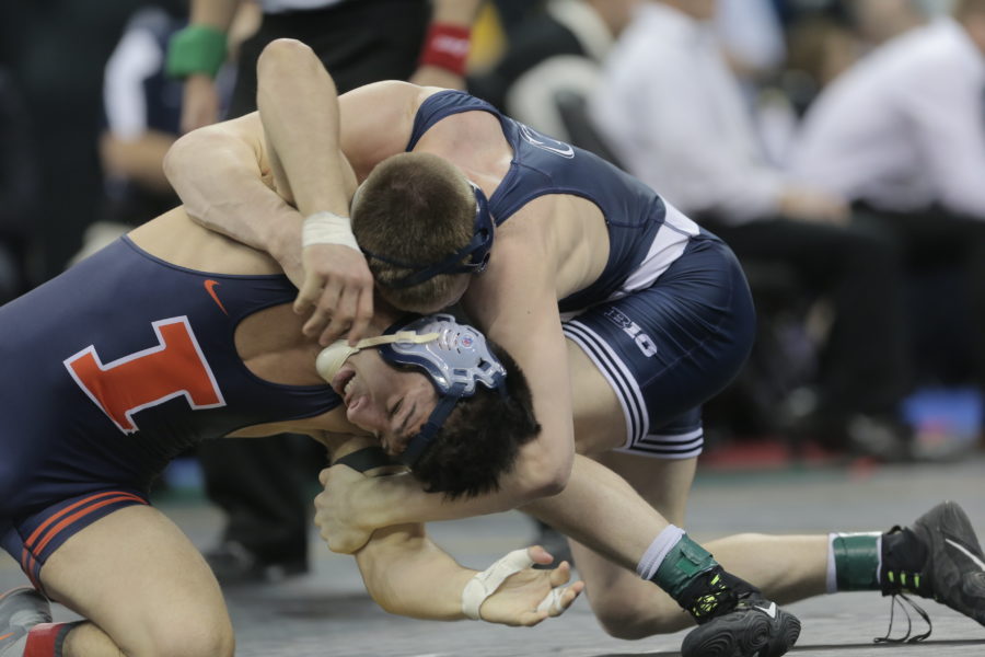 Illinois Isaiah Martinez defeated Penn States Jason Nolf on Sunday to win his second-straight Big Ten title. Nolf handed Martinez his only career loss earlier this season.
