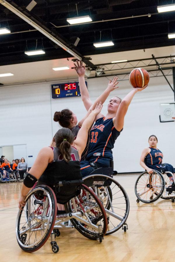 Illinois Kendra Zeman takes a shot during the game against Alabama at the Activities and Recreation Center on February 12. The Illini won 56-47.