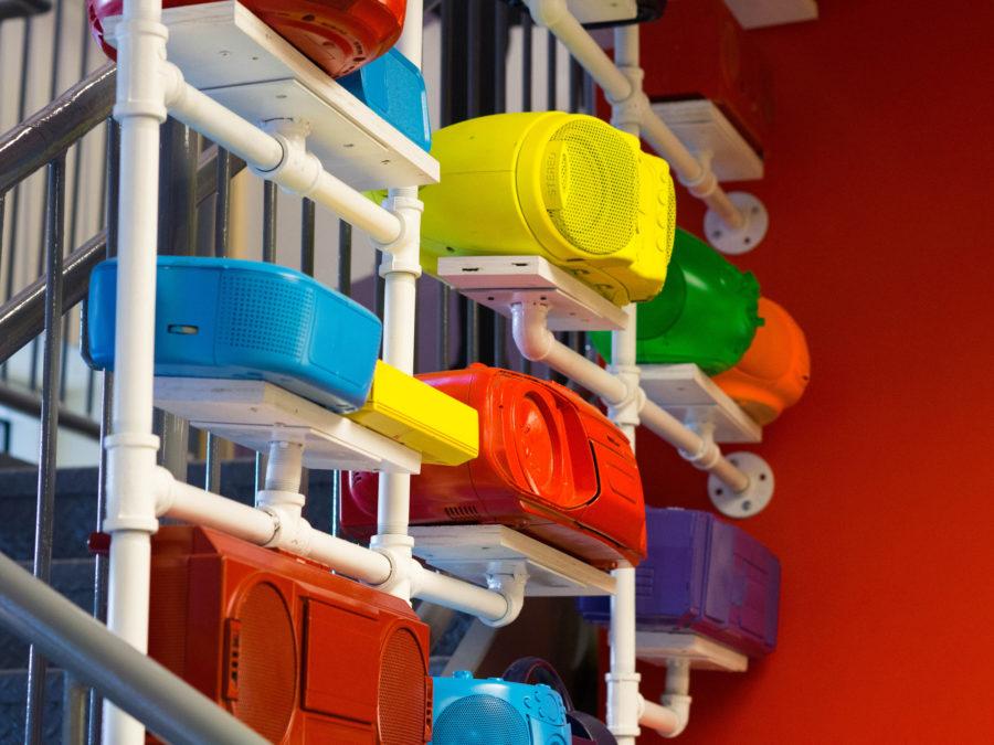 Seoul Taco has a vibrant and playful interior in Champaign, IL.