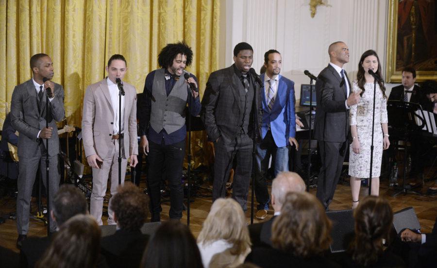 Members of the &quot;Hamilton&quot; cast perform musical selections from the Broadway show in the East Room of the White House on Monday, March 14, 2016. (Olivier Douliery/Abaca Press/TNS)