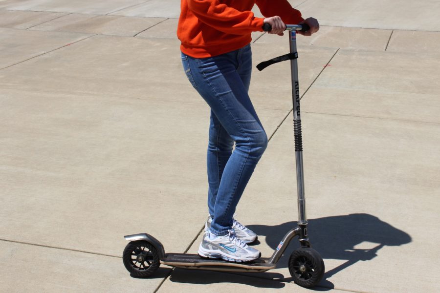 A scooter is one of the many ways students can get around campus.