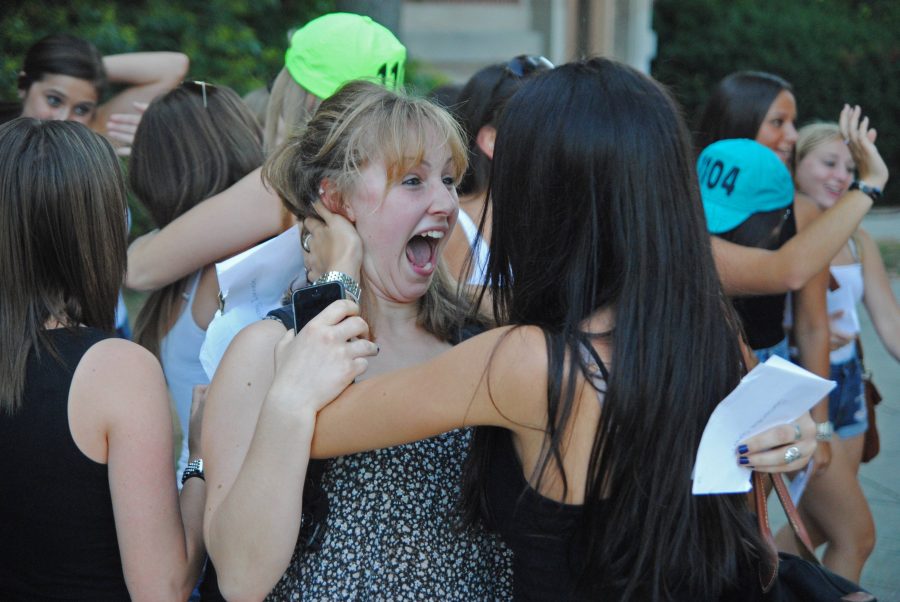 Sorority recruitment begins this upcoming weekend; Bid Day 2013 was full of joyous new recruits on the Main Quad. 