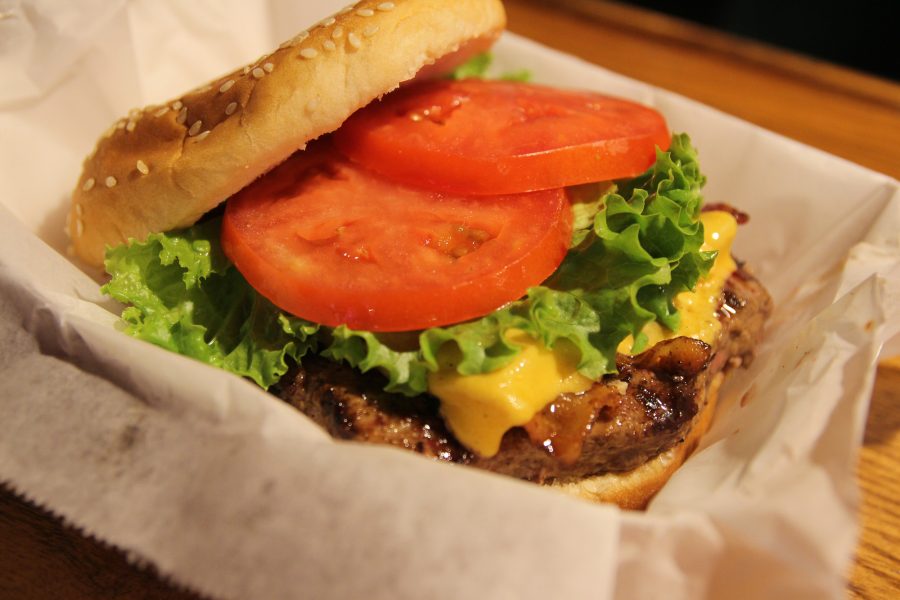 Joes Spazzle, the most popular burger at the bar. Joes serves half-price burgers every Tuesday, Thursday and Saturday.