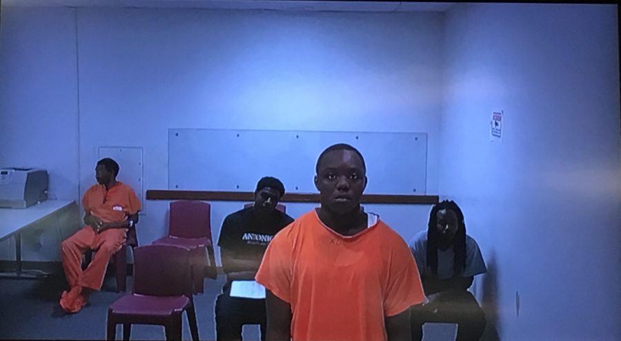 Robbie Patton, 18-years-old at the time, appears on video from the Department of Corrections during his arraignment at the Champaign County Courthouse Friday, Sept. 30, 2016. A jury found Patton guilty of first-degree murder and three counts of aggravated battery with a firearm on Thursday. 