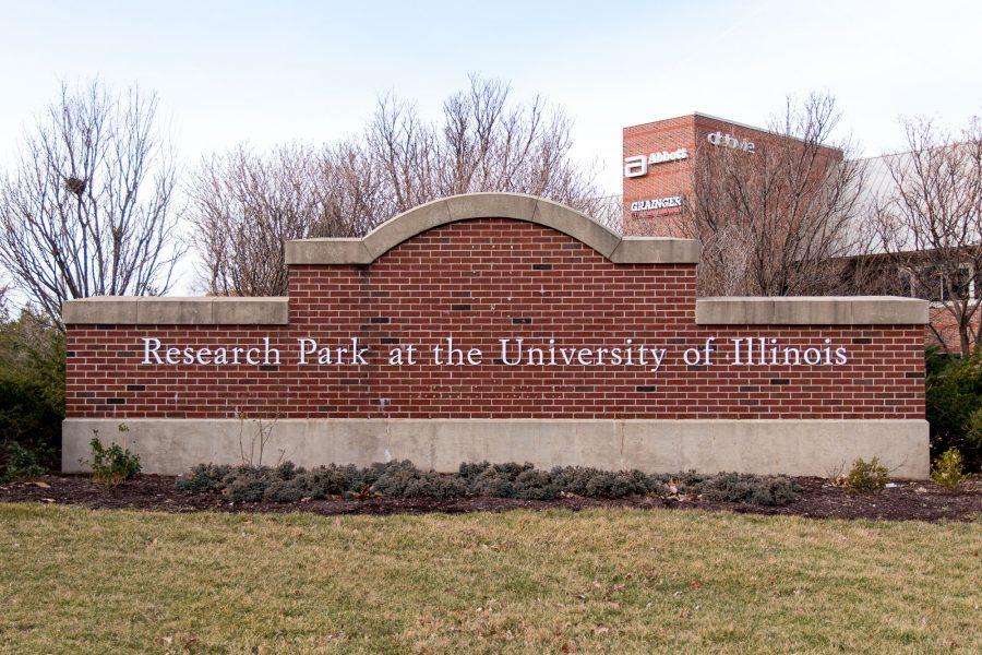 The sign at Research Park.