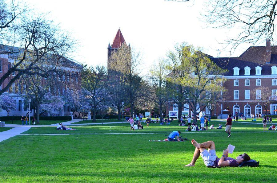 The Main Quad is just one of three on campus. The grassy space is perfect for going with friends to play frisbee or dog watch. 