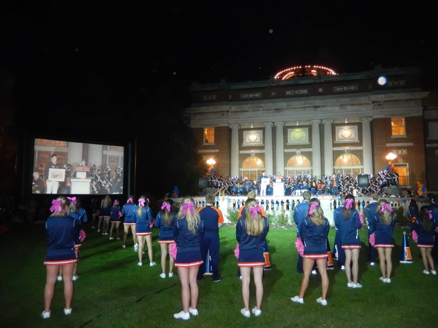 UIUC+pep+rally+from+last+years+Homecoming.+