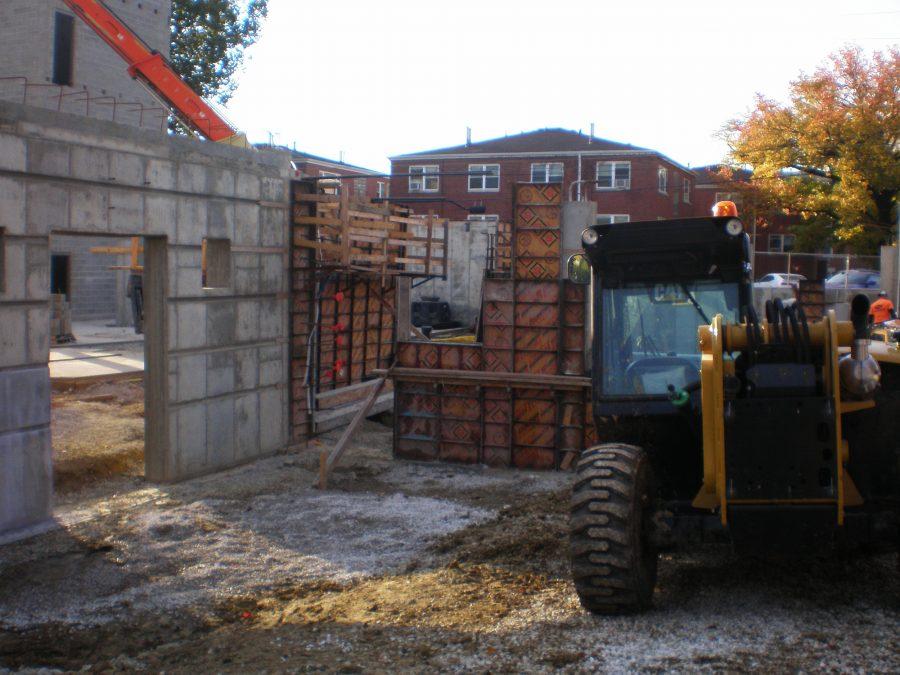 The new Lamda Chi house construction site.