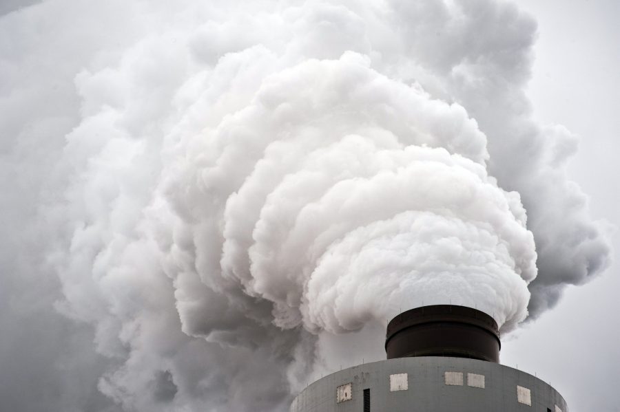 Steam rises from the stack of the scrubber as the primary emission after the cleaning process at Brandon Shores, one of Constellation Energy's biggest coal-fired plants located outside Baltimore, Maryland, November 21, 2011. (Andre Chung/MCT)