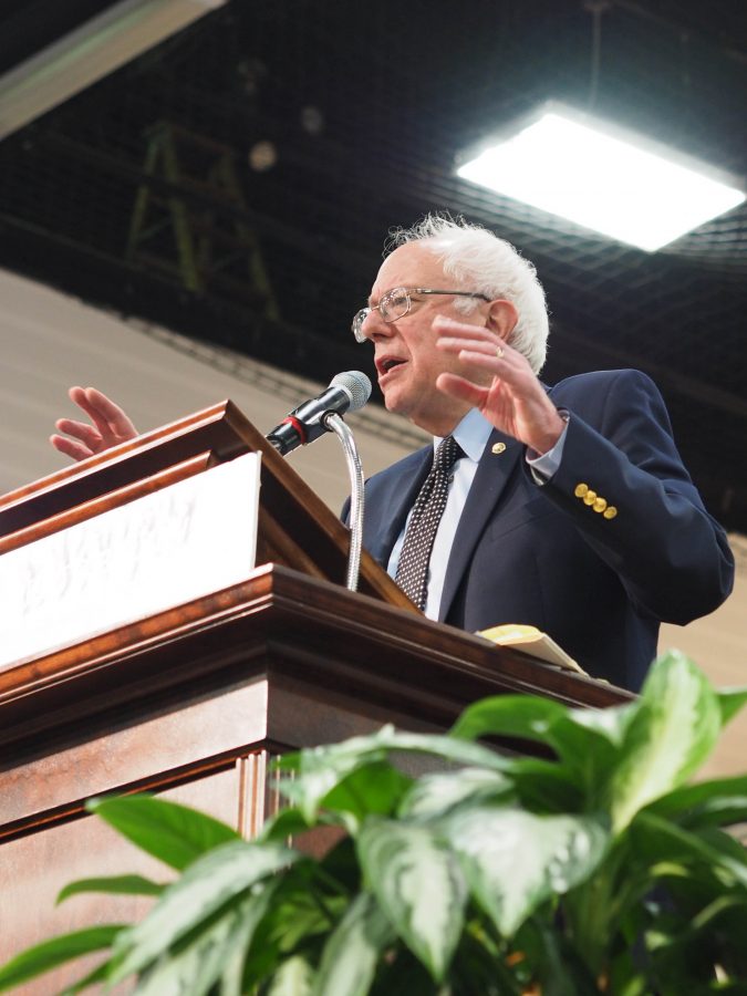 Presidential candidate Bernie Sanders at the ARC on March 12. Columnist K.J. says that Sanders is the only presidential candidate from this election cycle to sufficiently address poverty.