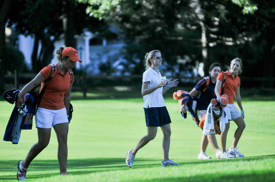 The Illini Womens Golf Team walks to the next hole on Sept. 18, 2008