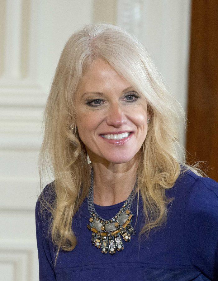 Kellyanne+Conway+arrives+for+a+joint+press+conference+with+U.S.+President+Donald+J.+Trump+and+Canadian+Prime+Minister+Justin+Trudeau+on+Feb.+13%2C+2017+in+the+East+Room+of+the+White+House+in+Washington%2C+D.C.+
