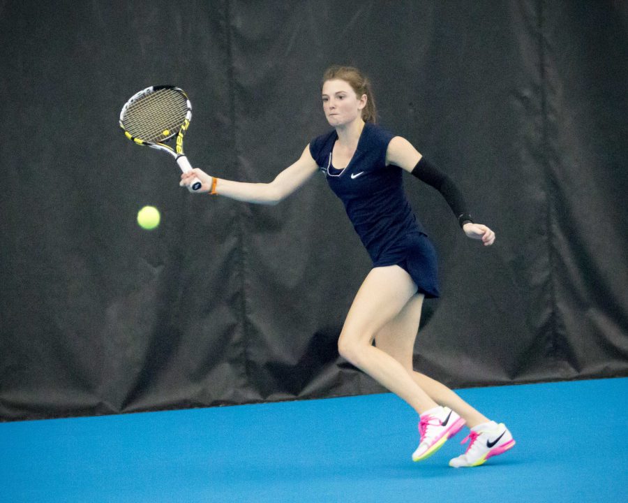 Illinois Alexis Casati gets ready to return the ball during her singles match against Middle Tennessee during the match at Atkins Tennis Center on Friday. The Illini closed the weekend with a win. 