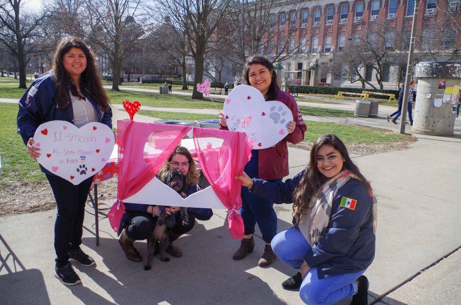 The Gamma Phi Omega- Lambda Chapter organized a Puppy Kissing Booth to celebrate Valentines Day on the quad, outside the Illini Union, on Tuesday, Feb. 14th.