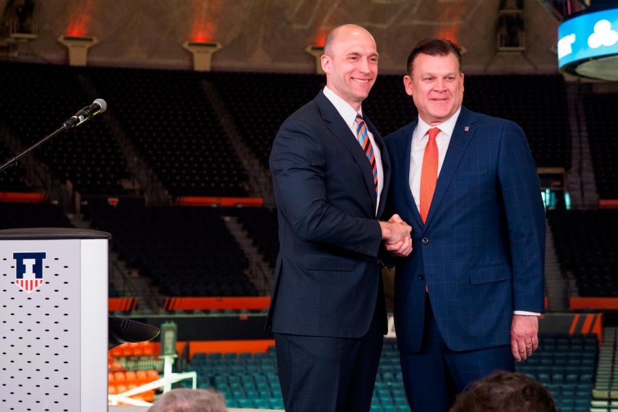 Josh Whitman, director of athletics, introduces new Fighting Illini coach Brad Underwood on Monday, Mar 20 2017. Javon Pickett requests release from his National Letter of Intent.
