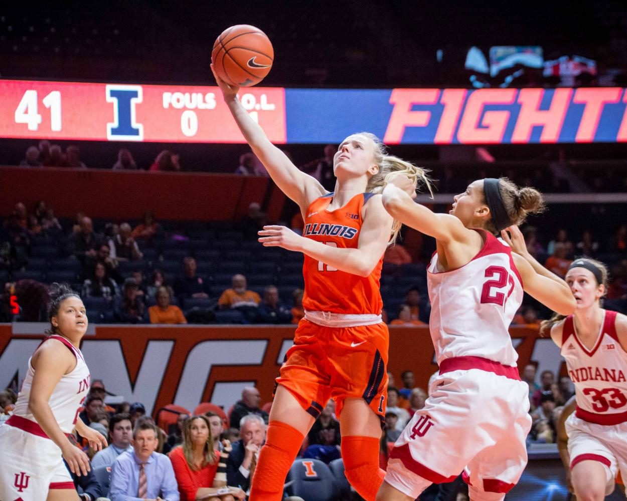 Illinois’ Petra Holešínská goes up for a layup during the game against Indiana at State Farm Center Feb. 25.
