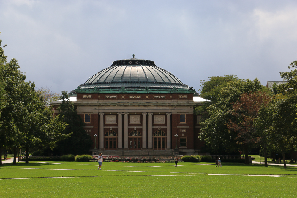 Foellinger Auditorium was created in 1907 and stands as features one of the Universitys largest lecture halls.