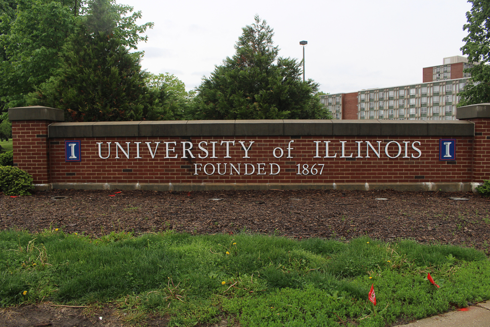 University of Illinois Entrance is a popular spot for seniors to take pictures of their departure from the University.