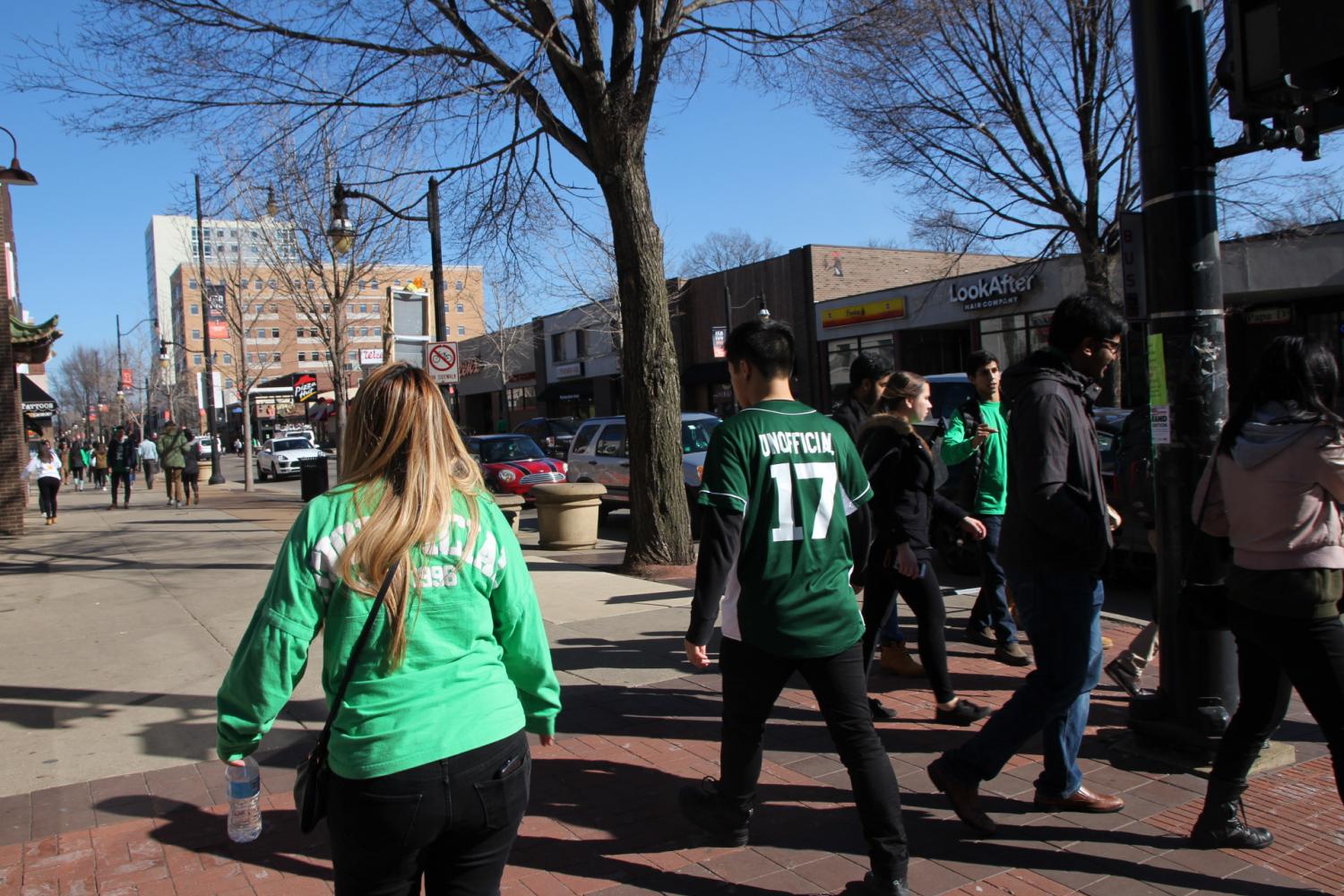 Students on Green Street during Unoffical St. Patricks Day. In 2015, the University was ranked the No. 1 party school by the Princeton Review, and in 2016 it was ranked No. 3. The University is now ranked No. 14. The ranking is based on a survey of 80 questions and is filled out by 137,000 students from 382 schools. 