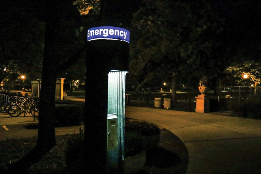 An emergency phone near the Illini Union on Oct. 14. 