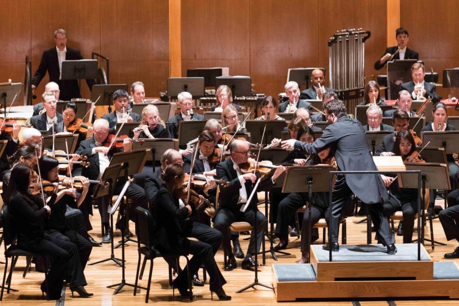 The Chicago Symphony Orchestra performed at the Krannert Center for Performing Arts on Saturday.