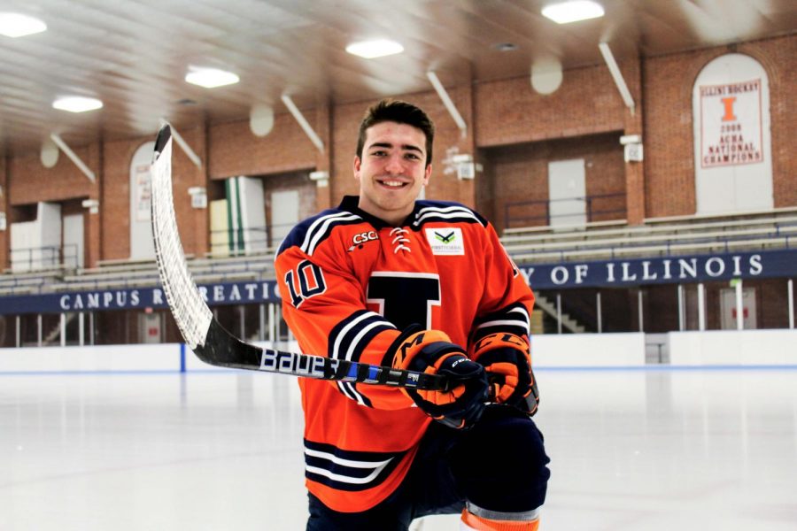 Freshman Drew Richter helped the Illini to an 8-0 start to the season with two wins over the McKendree Bearcats over the weekend. The forward scored two goals on Saturday, giving the team a 2-1 lead in the first period. The Illini won 6-1. Head coach Nick Fabbrini said Richter may be the fastest player on the team.