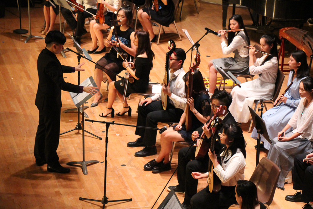 Students perform in Foellinger auditorium for the Moon Gala on Saturday, Sep. 30.