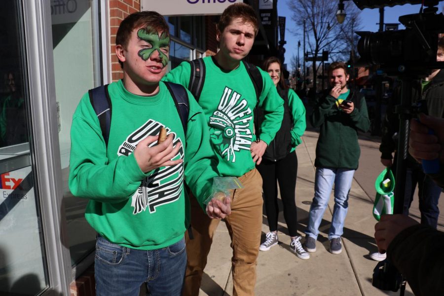 Students celebrate Unofficial St. Patrick’s Day. The IFC bans alcohol on Unofficial for safety.
