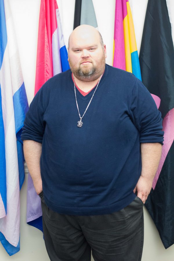 Portrait of Danny C. Matthews,  assistant director of the Lesbian, Gay, Bisexual, and Transgender Resource Center.