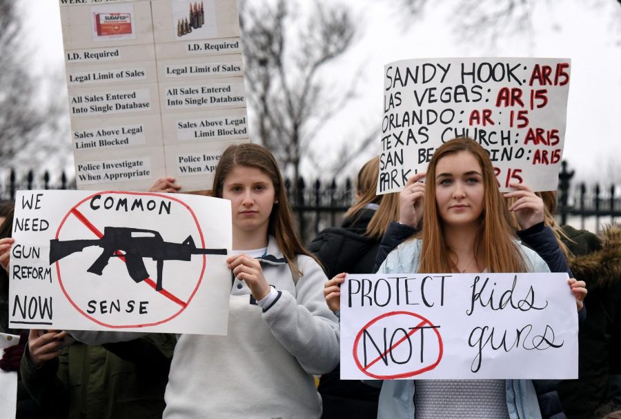 Students protest against gun violence outside of the White House just days after 17 people were killed in a shooting at a south Florida high school on Monday, February 19, 2018 in Washington, D.C. 