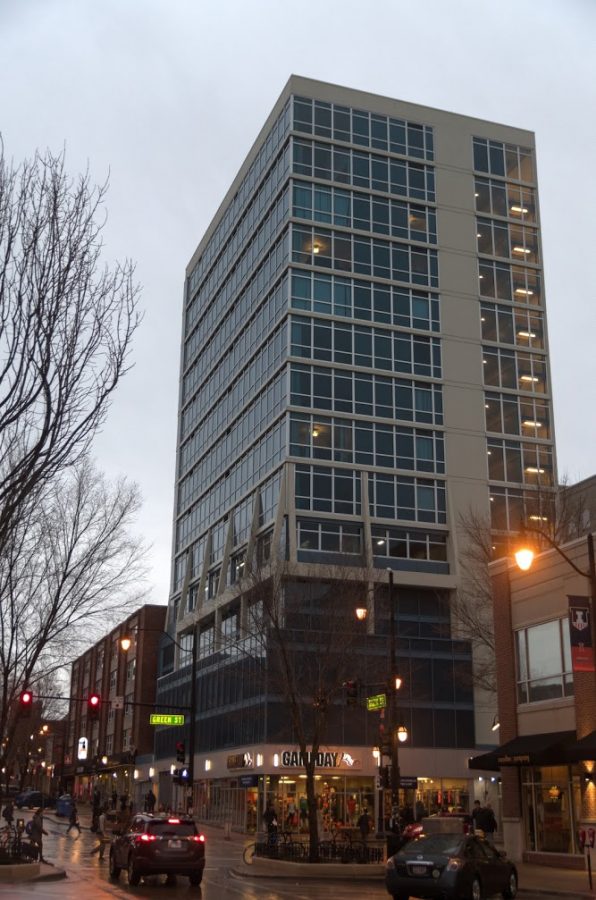 The outside of Skyline Tower located at 519 E. Green Street.