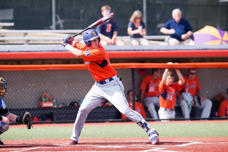 Illinois outfielder Doran Turchin waits for the pitch during the game against Indiana State at Illinois Field on Sept. 24. Turchin was drafted by the Baltimore Orioles in the 14th round of the MLB Draft.