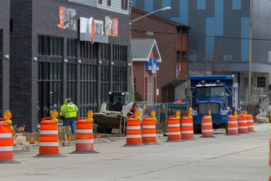 Green Street is under construction around the corner of Second and Third streets.