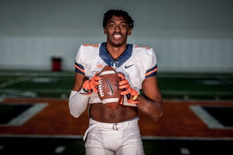 Illini football commit Marquez Beason poses during an official visit at the University. Beasons relationship with Isaiah Williams has given Illini fans hope for the successful vision Lovie Smith has for the team. 