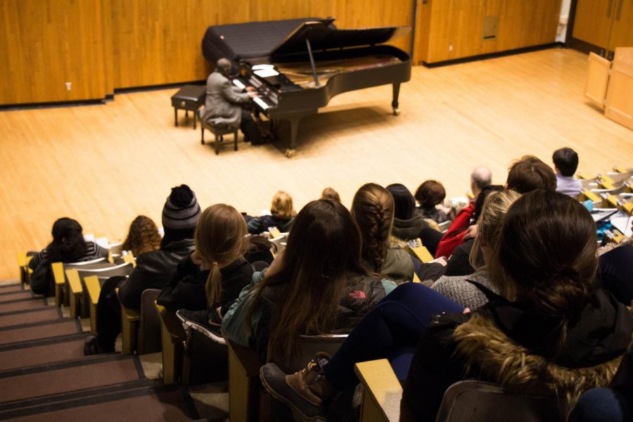 People attend the Autism concert at the Music Building on April 4. Autism Awareness Month is continuing through the month of April.